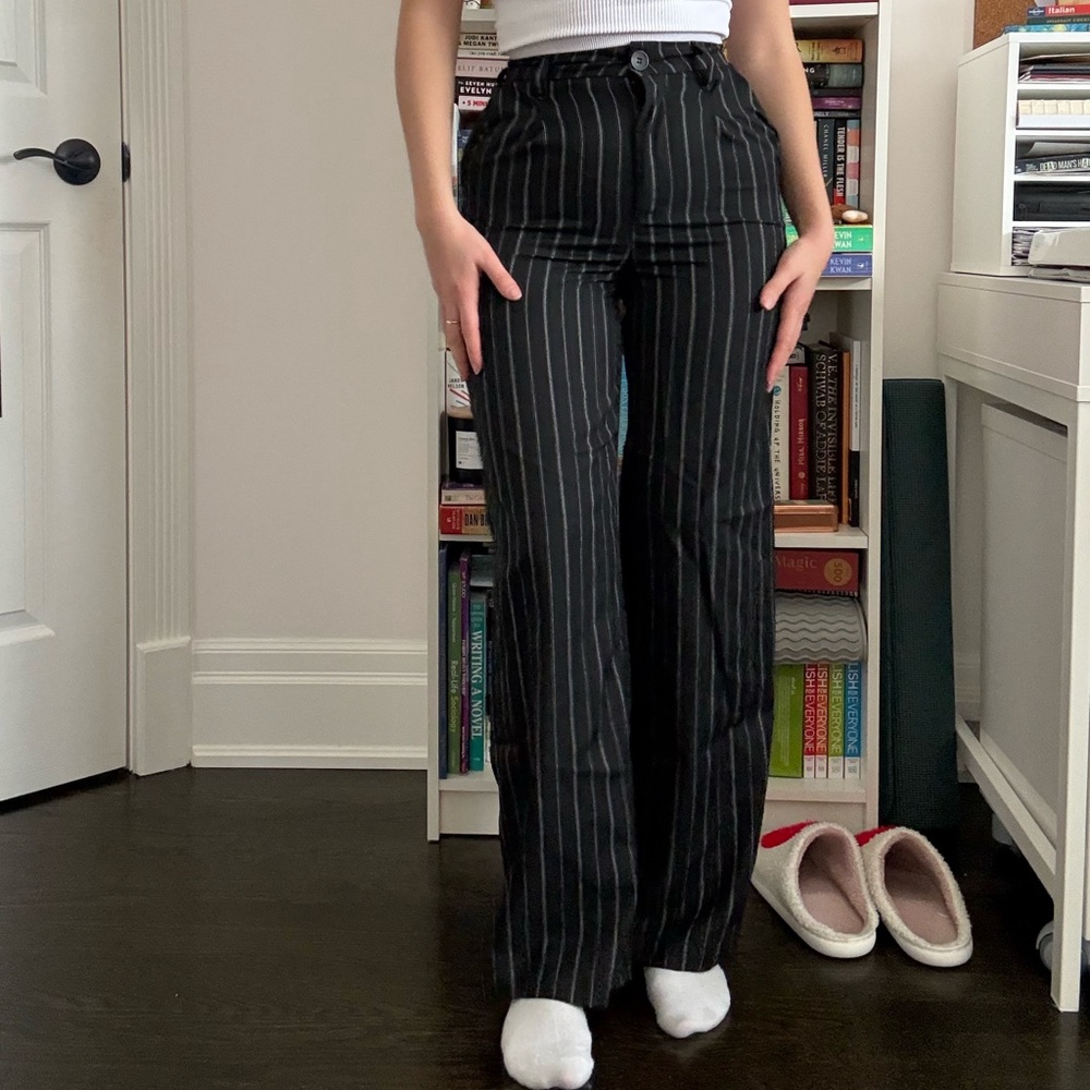 Divided Black Pinstripe Wide Leg Pants